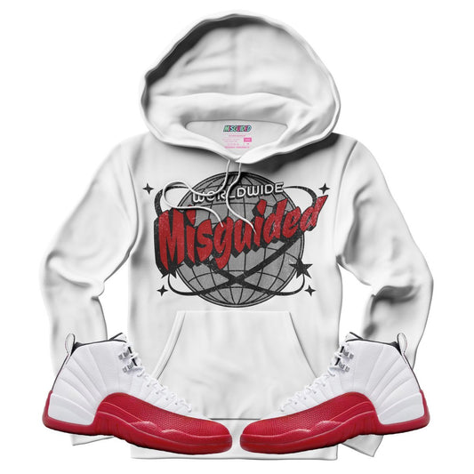 Misguided Worldwide (Air Jordan 12 Cherry) Hoodie - Lucid Soles