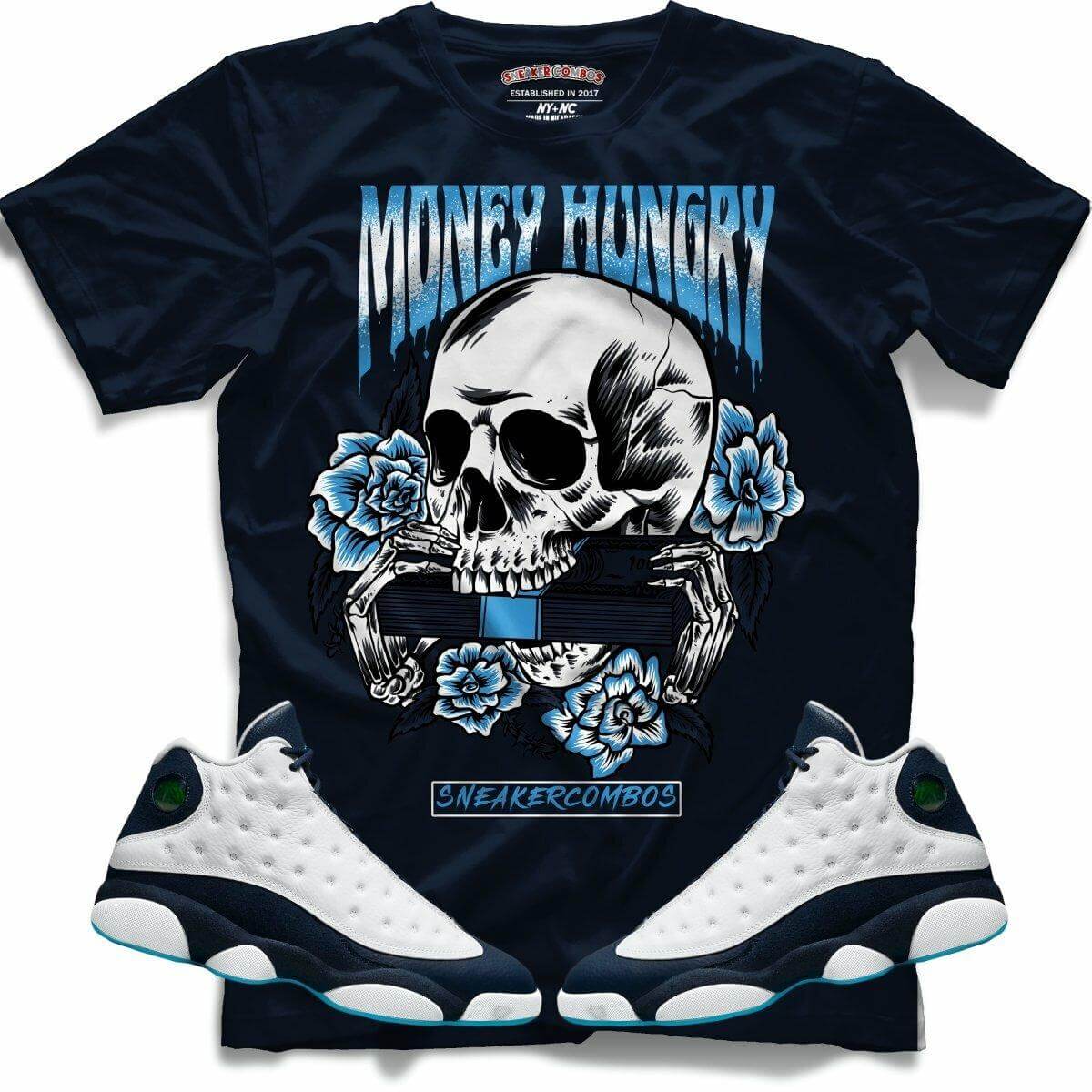 Money Hungry (Retro 13 Obsidian) T-Shirt - Lucid Soles