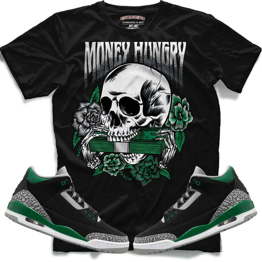 Money Hungry (Retro 3 Pine Green) T-Shirt - Lucid Soles