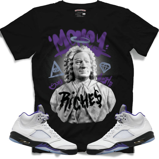 Money Man (Retro 5 Concord) T-Shirt - Black - Lucid Soles