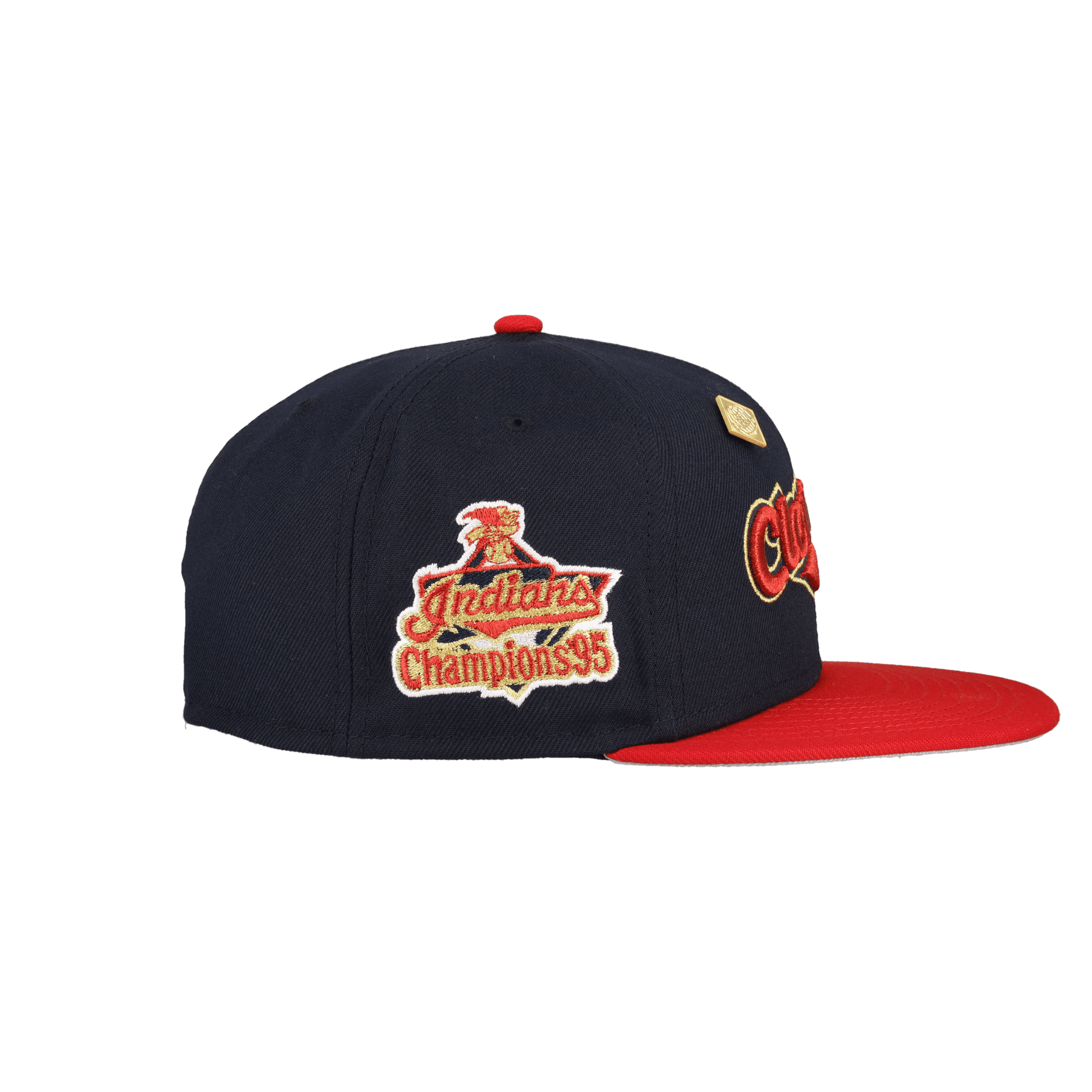 Cleveland Indians Navy 1995 Champions Patch 59Ffity Fitted Hat - Lucid Soles