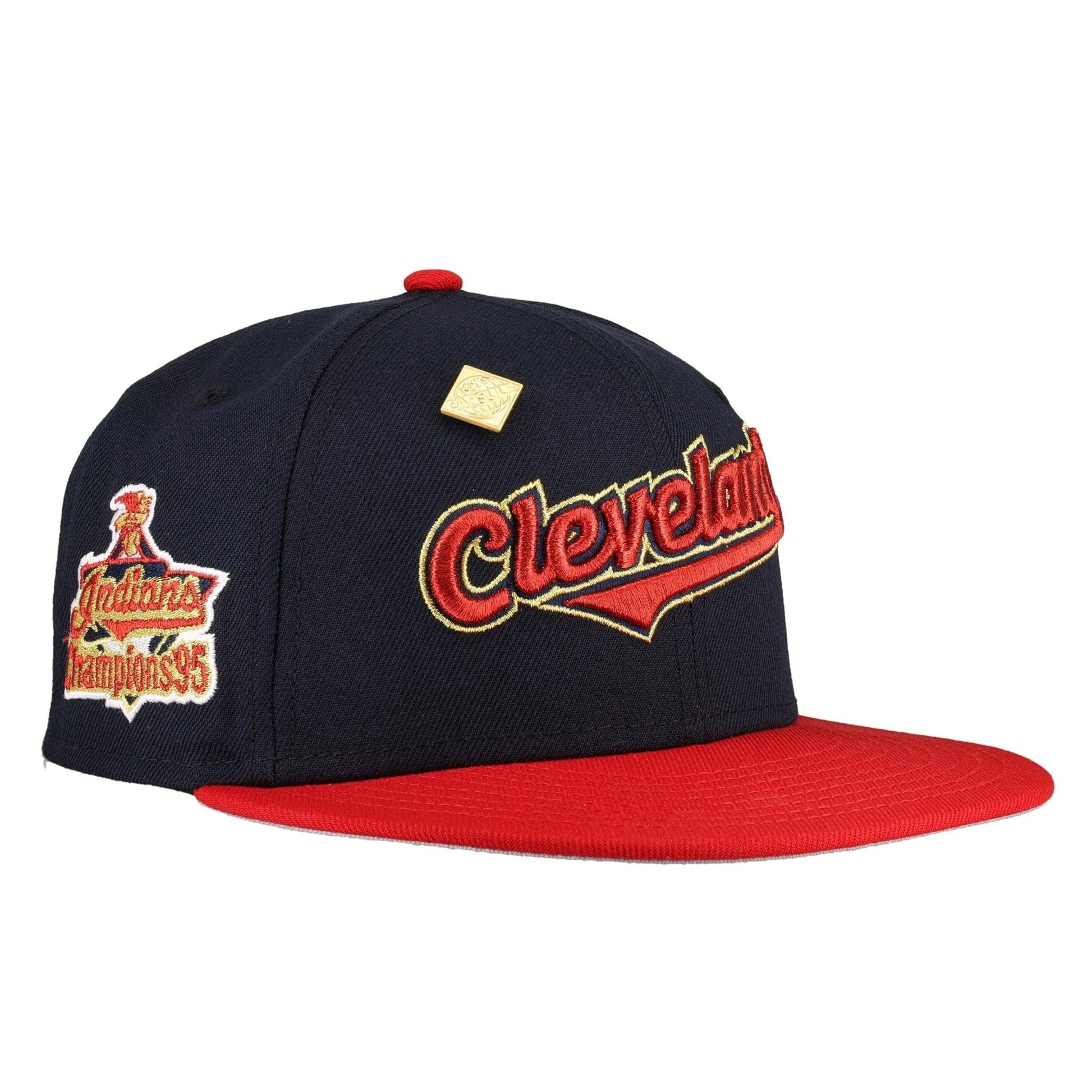 Cleveland Indians Navy 1995 Champions Patch 59Ffity Fitted Hat - Lucid Soles