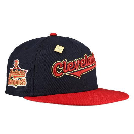 Cleveland Indians Navy 1995 Champions Patch 59Ffity Fitted Hat - Lucid Soles