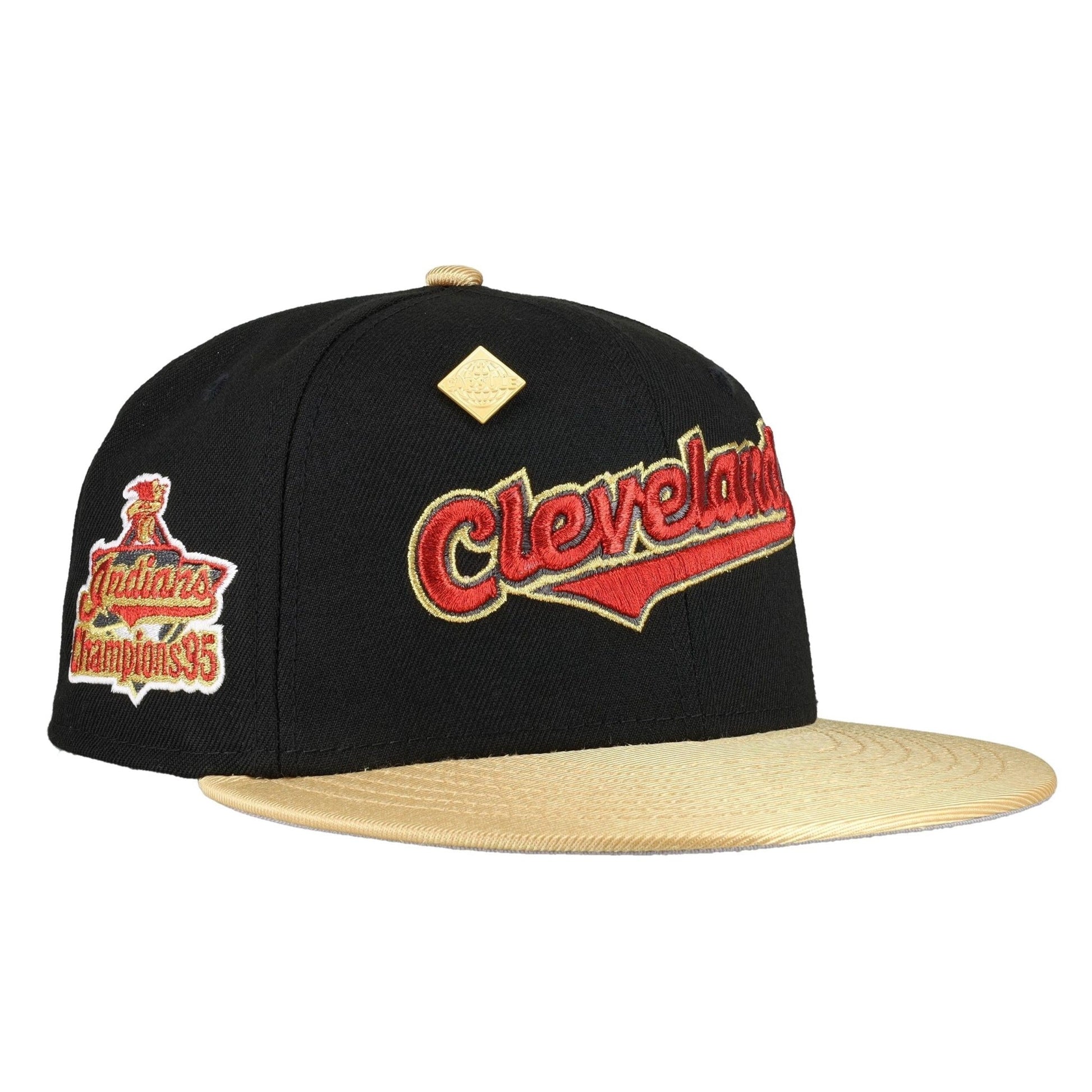 Cleveland Indians Black 1995 Champions Patch 59Ffity Fitted Hat - Lucid Soles