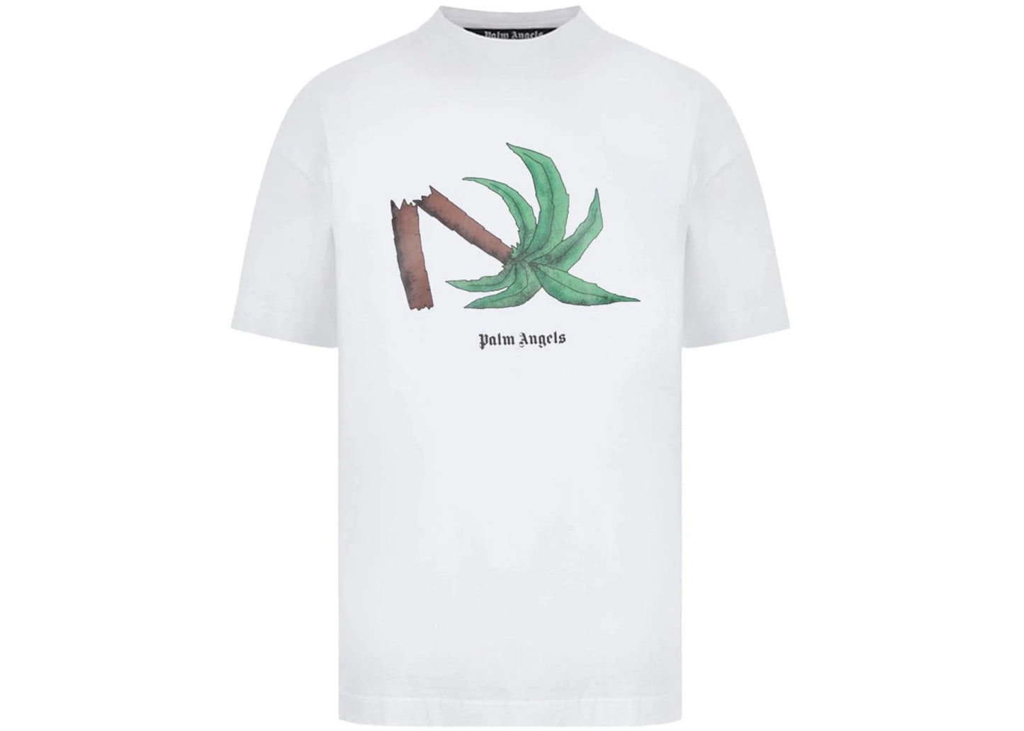 Palm Angels Broken Palm T-Shirt White / Brown / Green - Lucid Soles