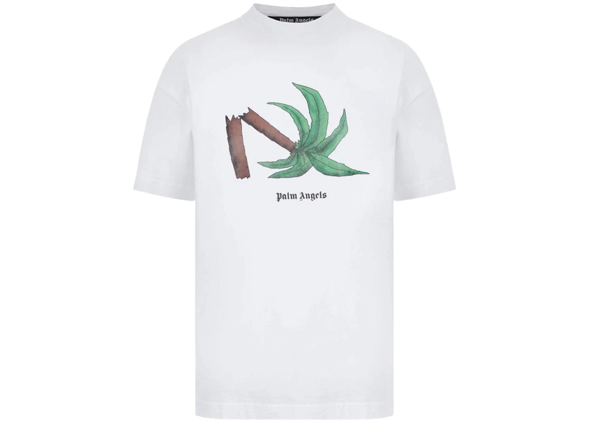 Palm Angels Broken Palm T-Shirt White / Brown / Green - Lucid Soles