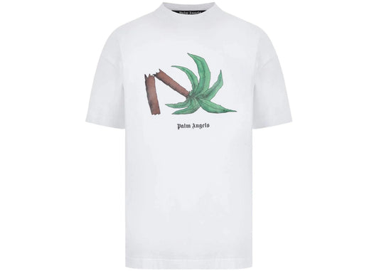Palm Angels Broken Palm T-Shirt White / Brown / Green - Lucid Soles