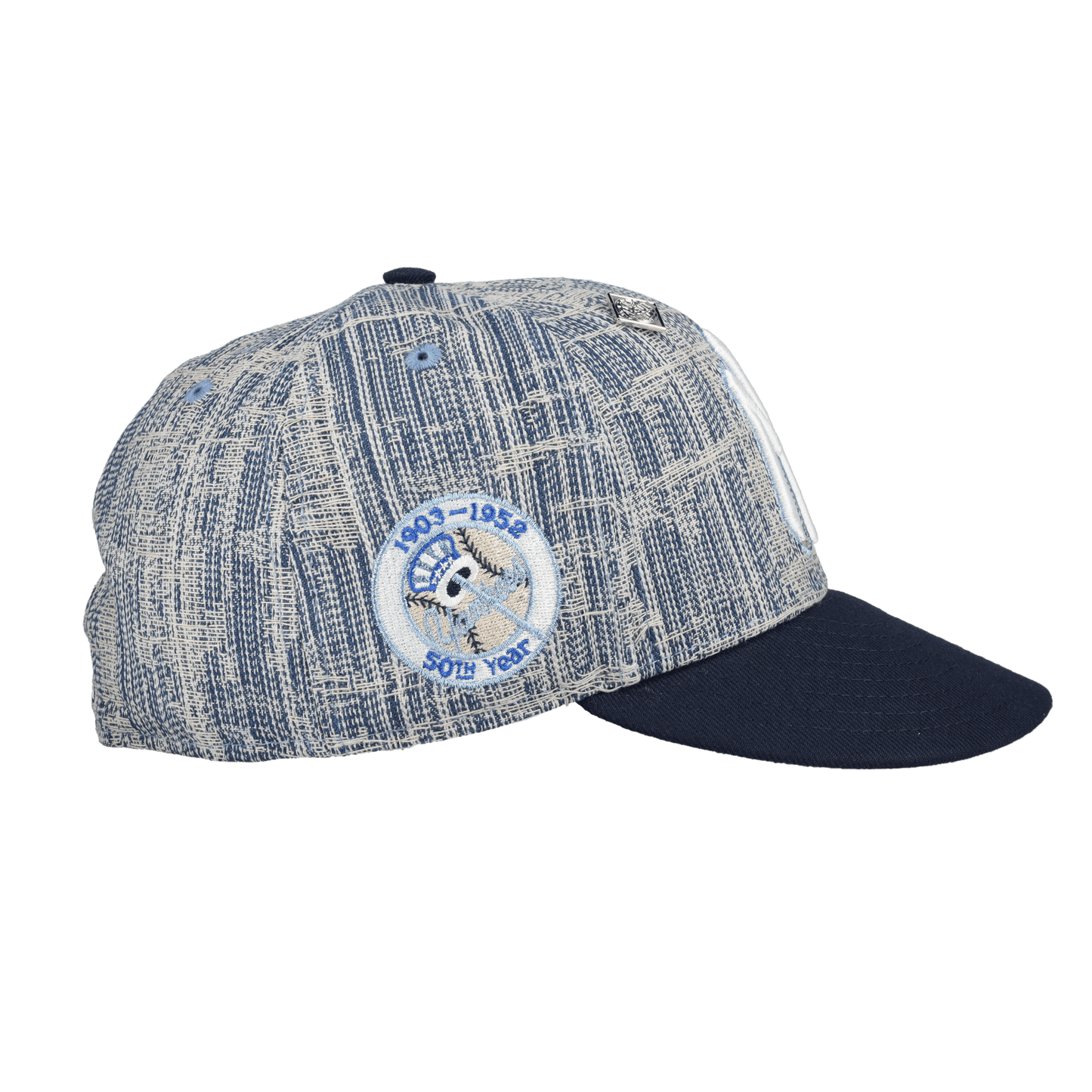 New York Yankees Distressed Denim 50th Season Patch 59Fifty Fitted Hat - Lucid Soles