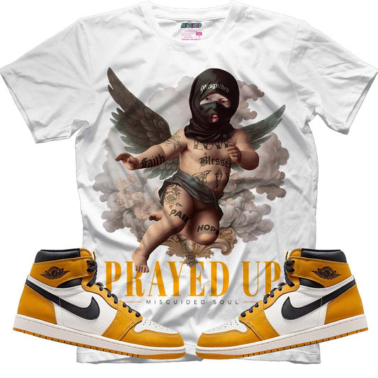 Prayed Up (Air Jordan 1 Retro High OG 'Yellow Ochre') T-Shirt - Lucid Soles