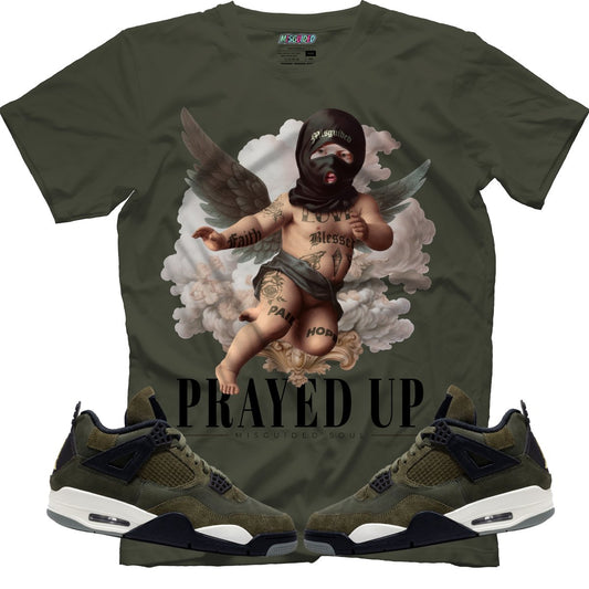 Prayed Up (Air Jordan 4 Craft "Olive") T-Shirt - Lucid Soles