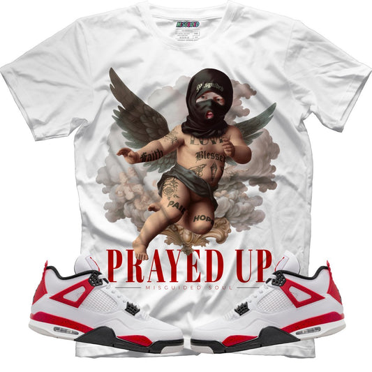 Prayed Up (Air Jordan 4 Red Cement) T-Shirt - Lucid Soles
