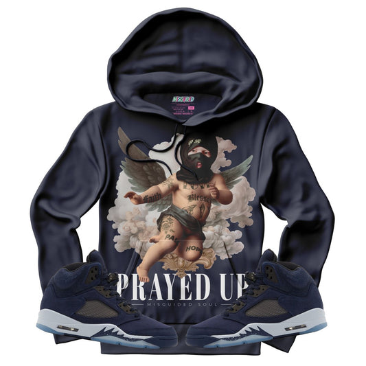 Prayed Up (Air Jordan 5 Midnight Navy) Hoodie - Lucid Soles
