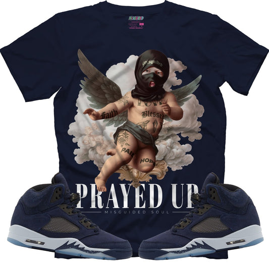 Prayed Up (Air Jordan 5 Midnight Navy) T-Shirt - Lucid Soles