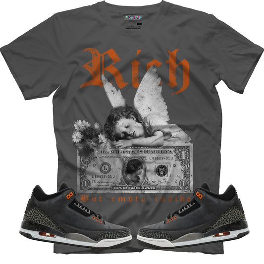 Rich But Empty Inside (Air Jordan 3 Fear) T-Shirt - Lucid Soles