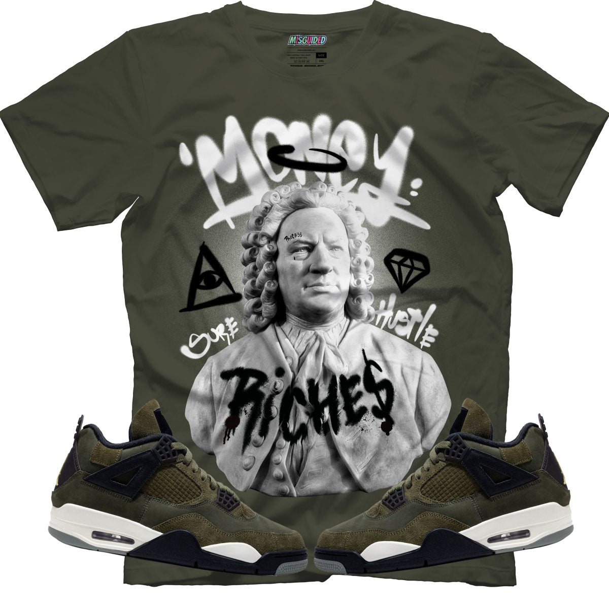Riches (Air Jordan 4 Craft "Olive") T-Shirt - Lucid Soles