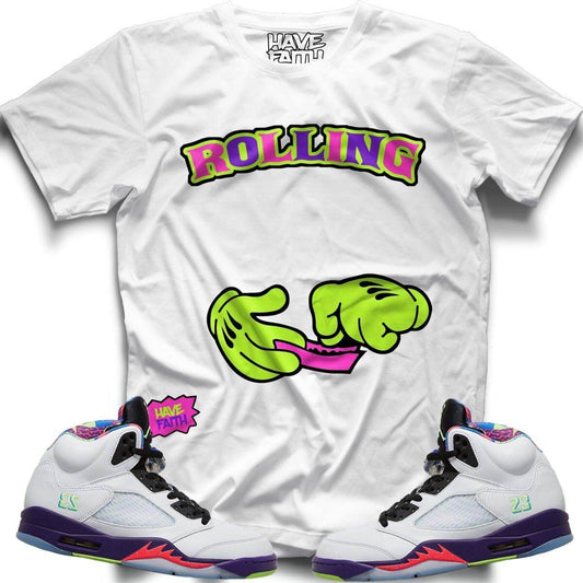 Rolling (Alt Bel - Air Retro 5's) T-Shirt - Lucid Soles