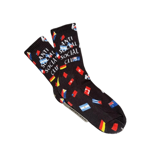 Anti social social club Business Black Crew Socks - Lucid Soles