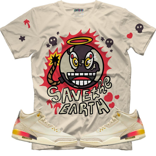 Save The Earth (Air Jordan 3 J Balvin Medellín Sunset) T-Shirt - Lucid Soles