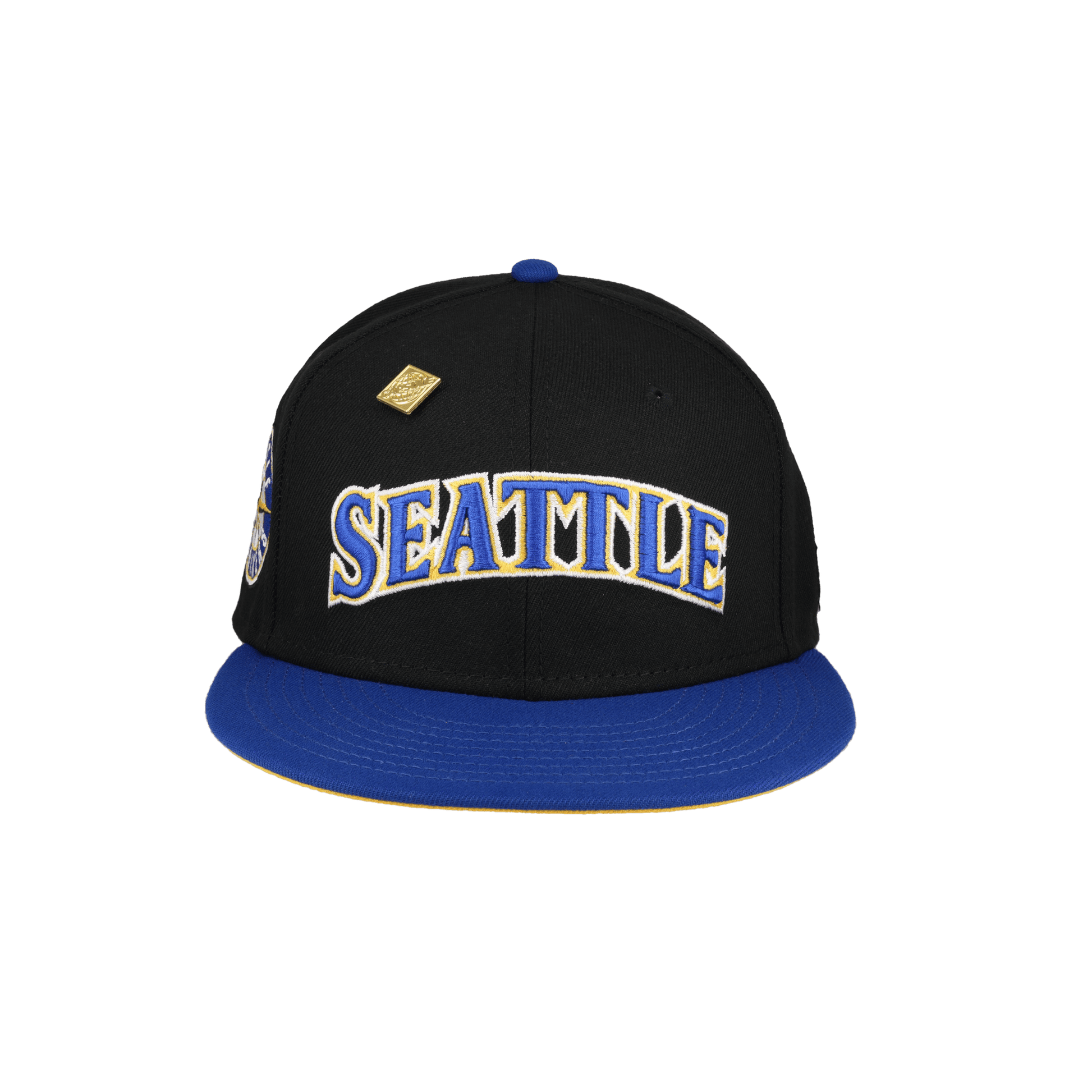 Seattle Mariners Script compass Logo Black New Era 59Fifty Fitted Hat - Lucid Soles
