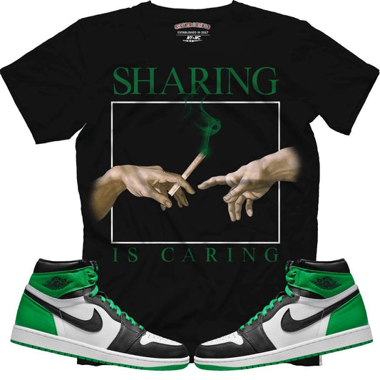 Sharing Is Caring (Air Jordan 1 Lucky Green) T-Shirt - Lucid Soles