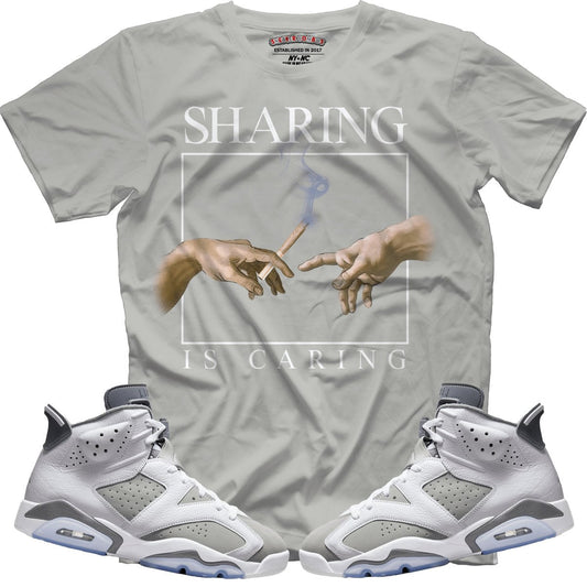 Sharing Is Caring (Retro 6 Cool Grey) T-Shirt - Lucid Soles