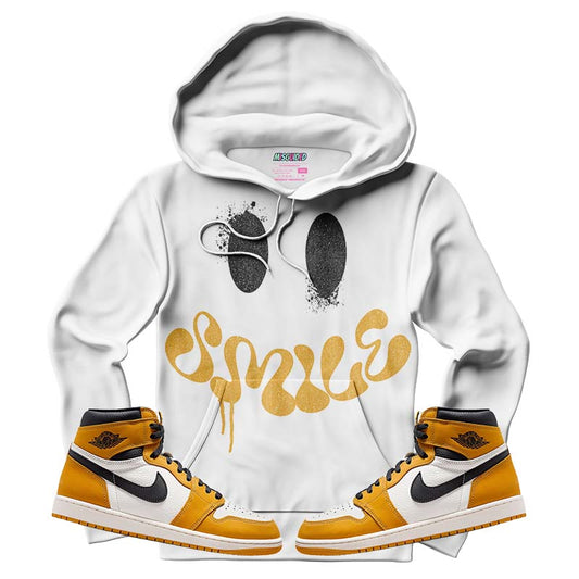 Smile (Air Jordan 1 Retro High OG 'Yellow Ochre) Hoodie - Lucid Soles