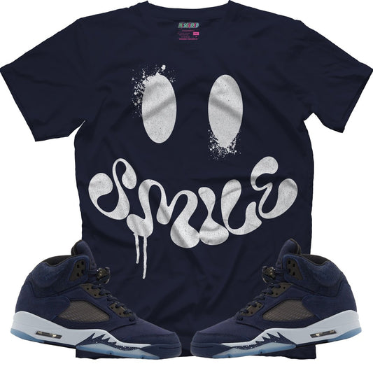 Smile (Air Jordan 5 Midnight Navy) T-Shirt - Lucid Soles