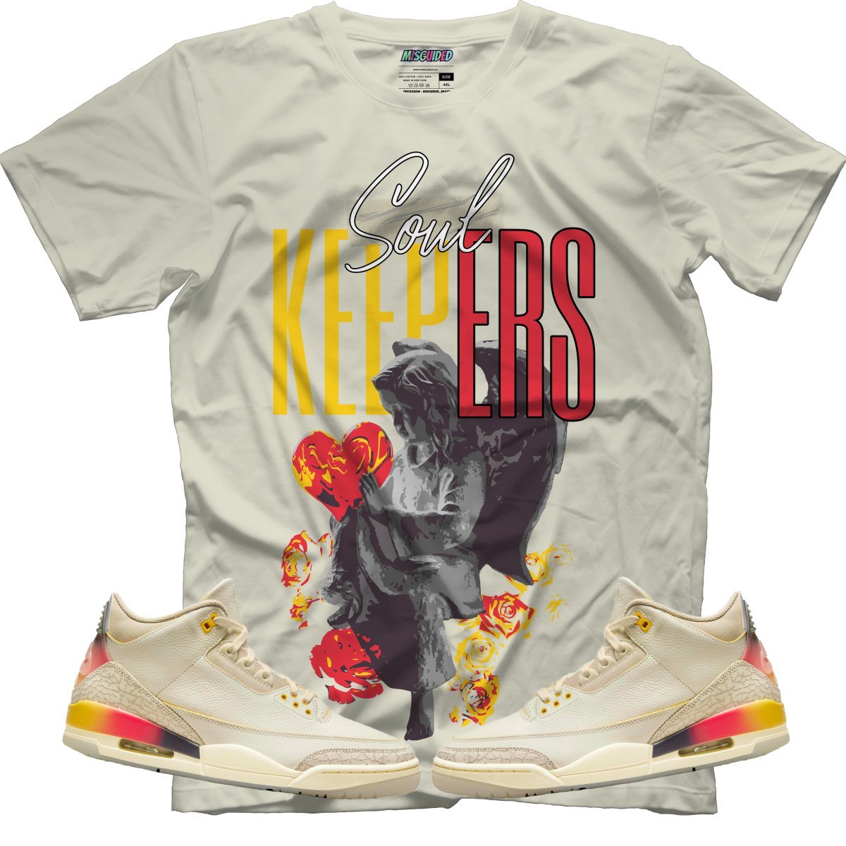 Soul Keepers (Air Jordan 3 J Balvin Medellín Sunset) T-Shirt - Lucid Soles