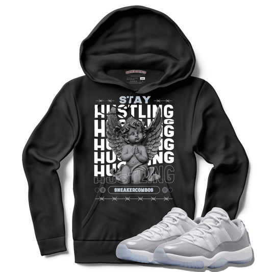 Stay Hustling (Air Jordan 11 Cement Grey) Hoodie - Lucid Soles