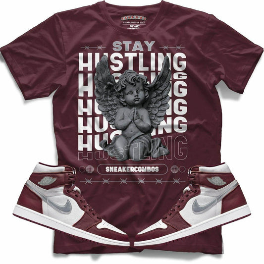 Stay Hustling (Retro 1 Bordeaux) T-Shirt - Lucid Soles