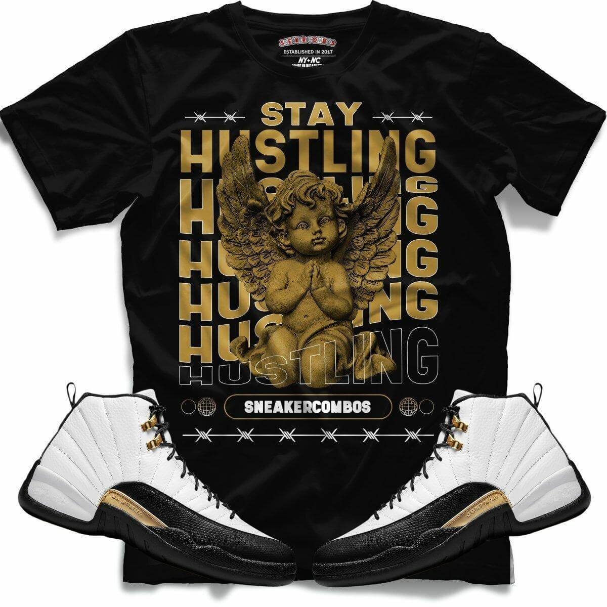 Stay Hustling (Retro 12 Royalty) T-Shirt - Lucid Soles