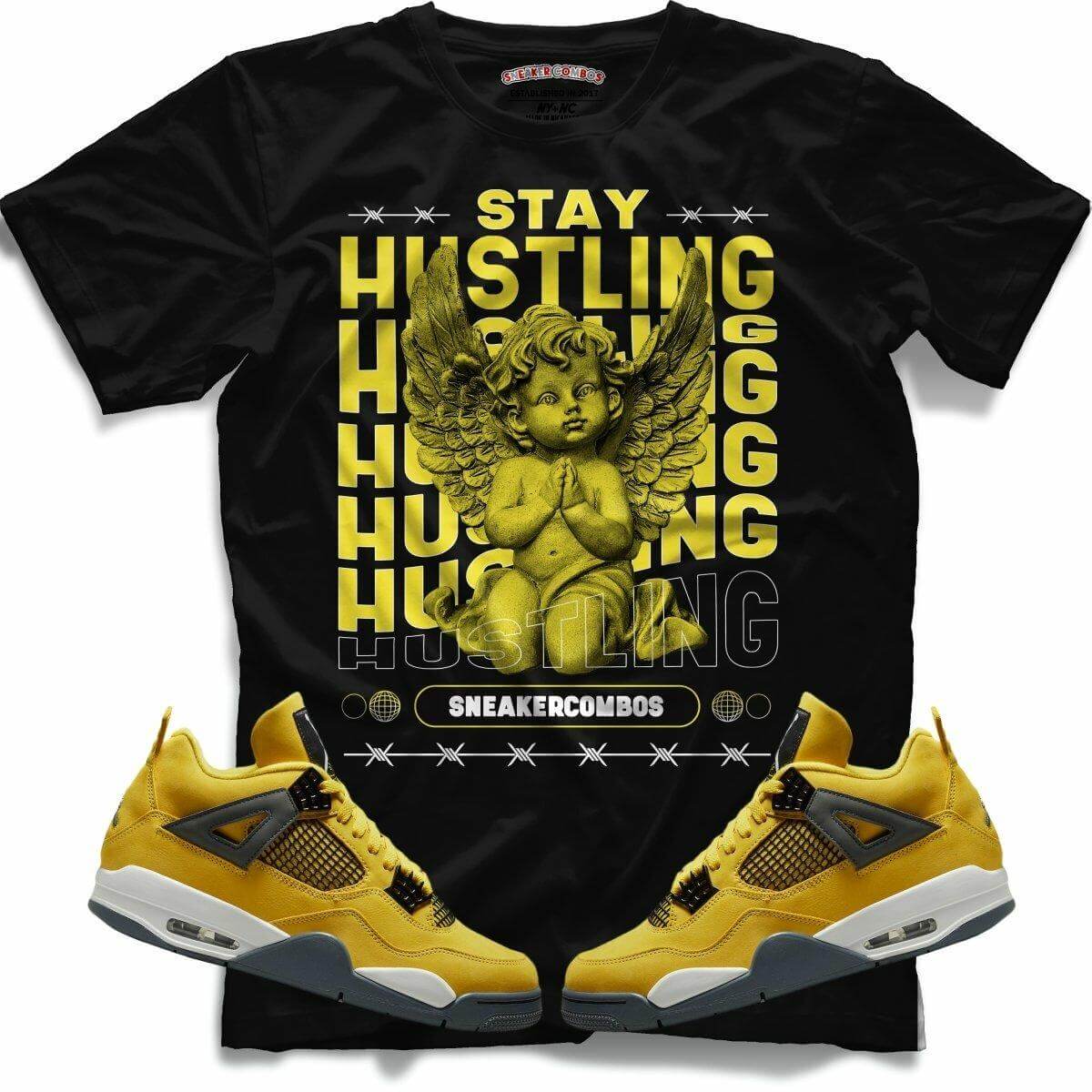 Stay Hustling (Retro 4 Lightning) T-Shirt - Lucid Soles