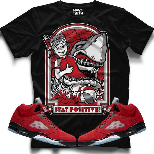 Stay Positive (Raging Bull Retro 5's) T-Shirt - Lucid Soles