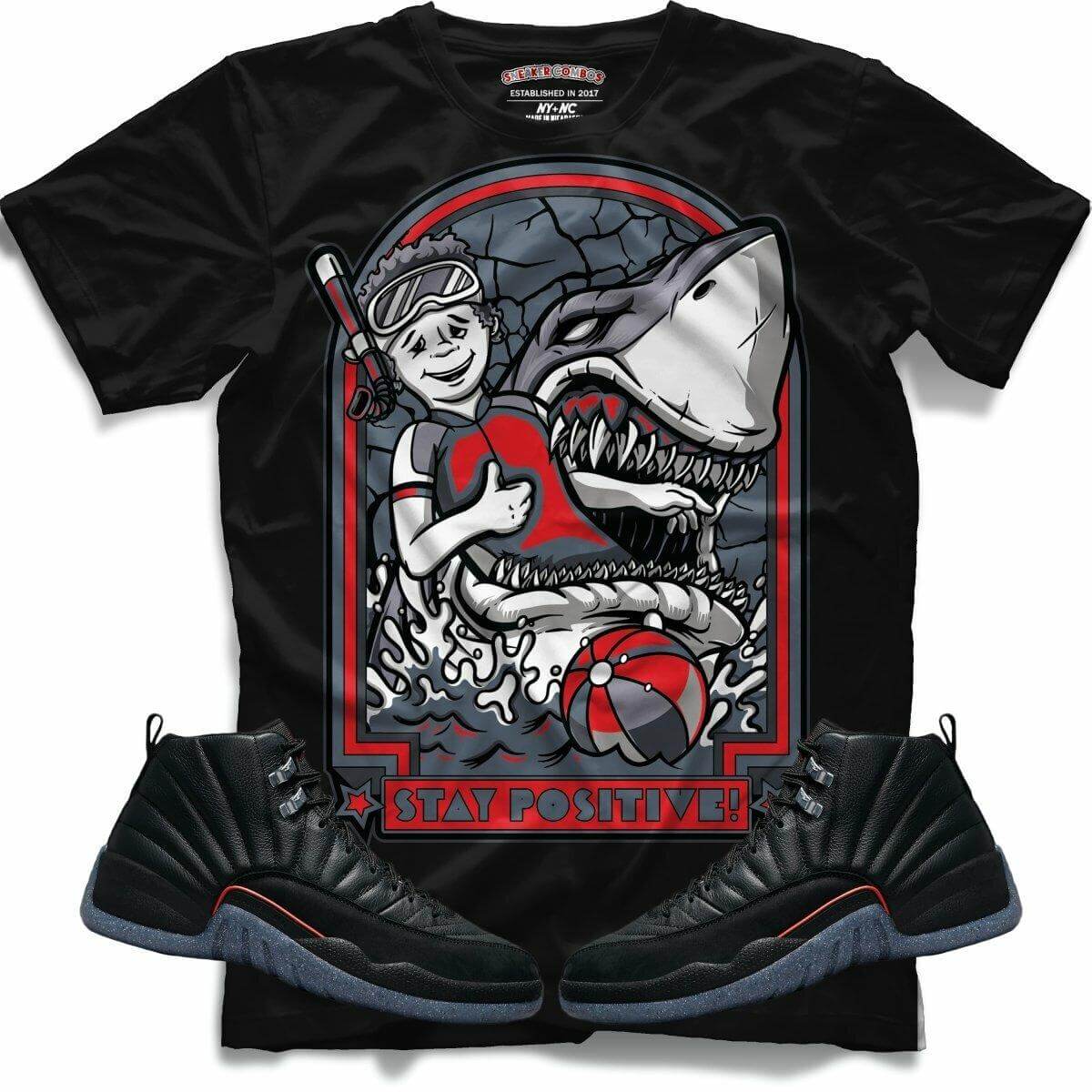 Stay Positive (Retro 12 Utility) T-Shirt - Lucid Soles