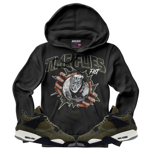 Time Flies (Air Jordan 4 Craft "Olive") Hoodie - Lucid Soles