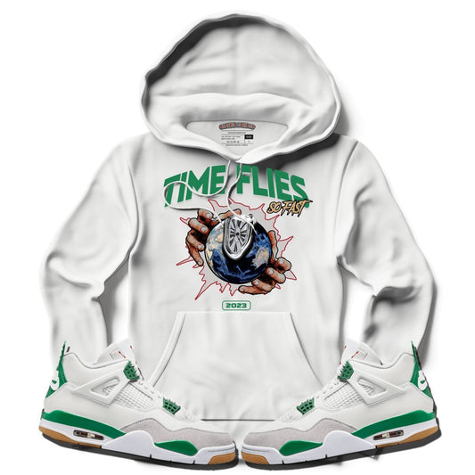 Time Flies (NIKE SB X AIR JORDAN 4 PINE GREEN) Hoodie - Lucid Soles