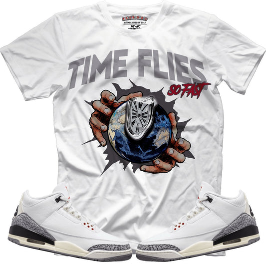 Time Flies (Retro 3 White Cement) T-Shirt - Lucid Soles