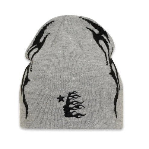 Hellstar Flame Beanie - Grey - Lucid Soles