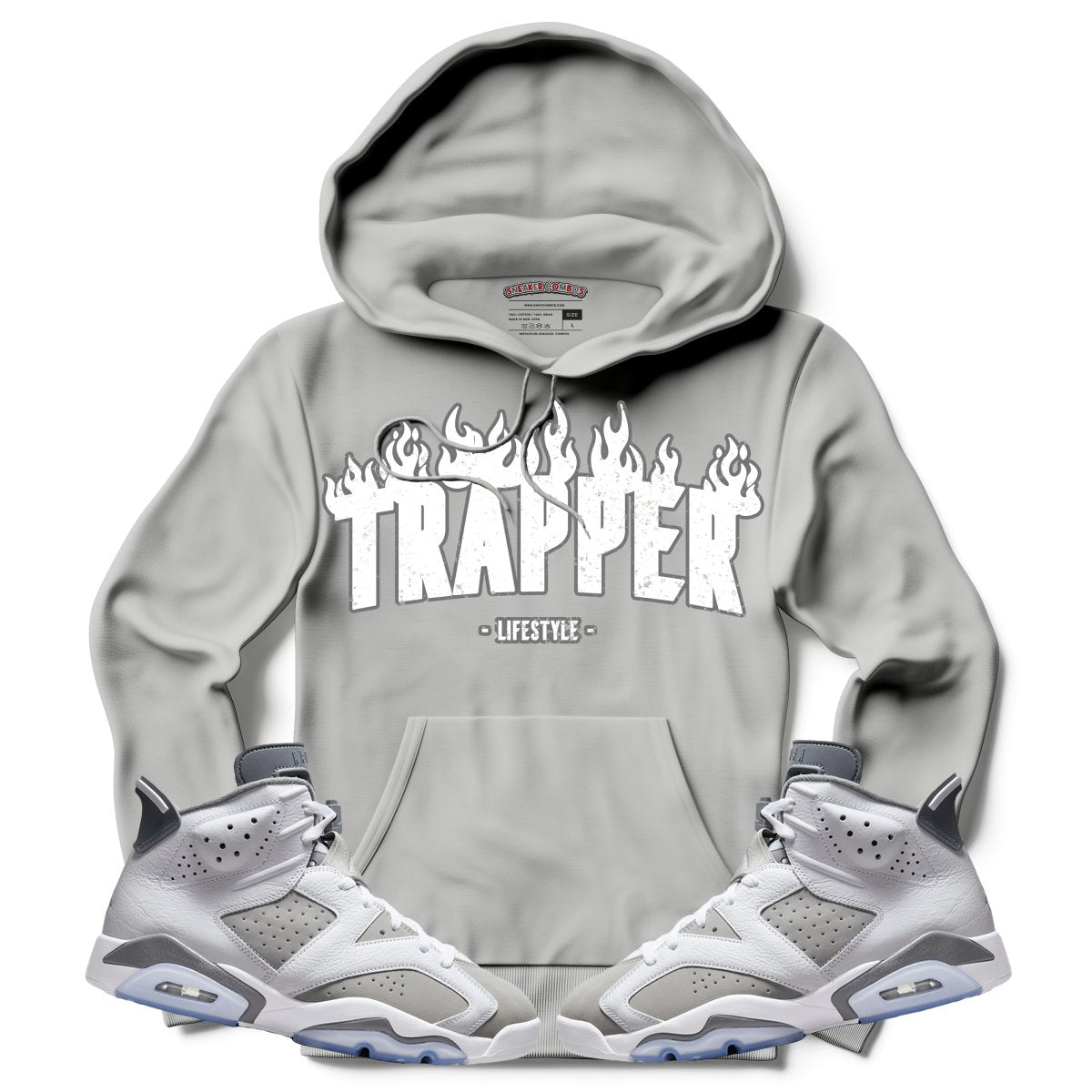Trapper (Retro 6 Cool Grey) Hoodie - Lucid Soles