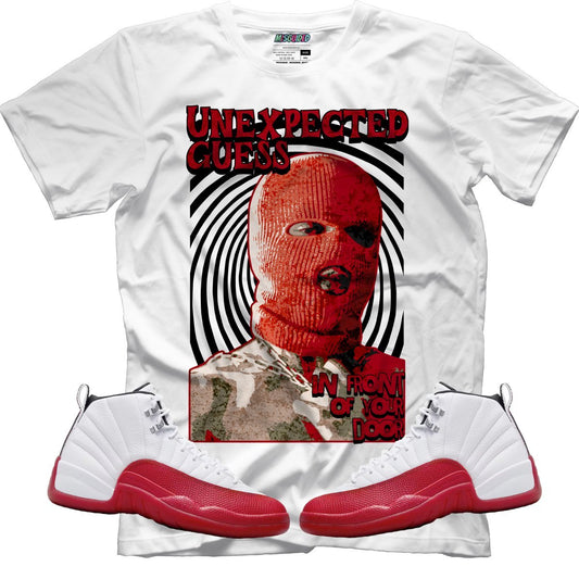 Unexpected Guest (Air Jordan 12 Cherry) T-Shirt - Lucid Soles