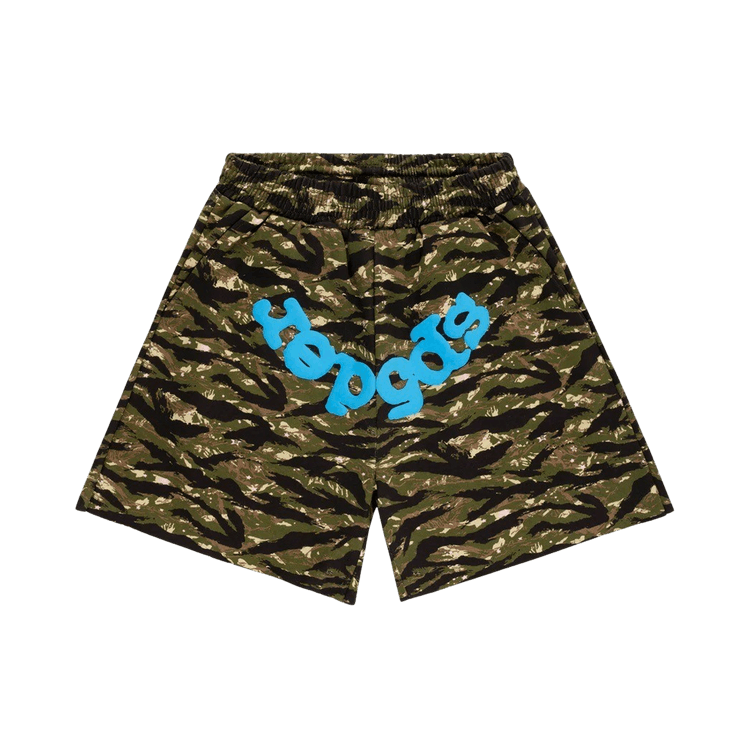 Sp5der Og Web V2 Sweat shorts (Tiger Camo) - Lucid Soles