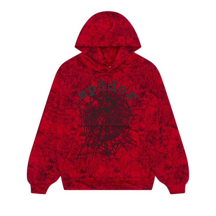 Sp5der OG Tree Camo Hoodie (Red) - Lucid Soles