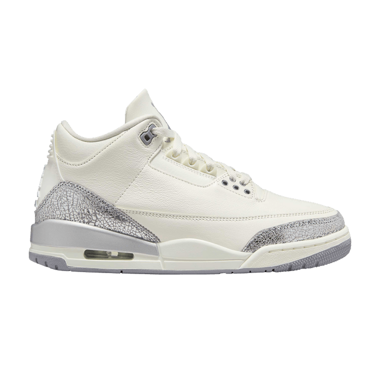 Jordan 3 Retro (Sail Metallic Silver) - Lucid Soles