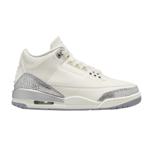 Jordan 3 Retro (Sail Metallic Silver) - Lucid Soles