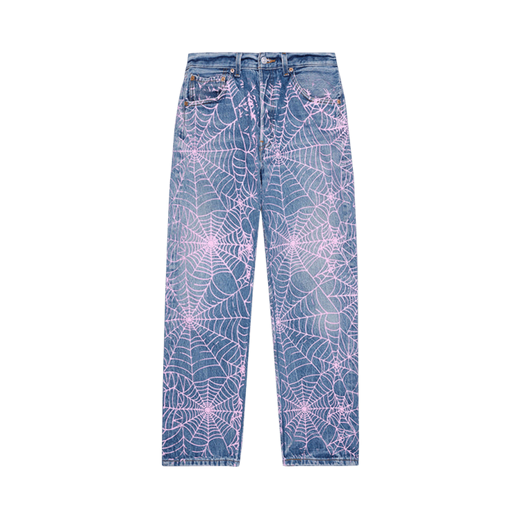 Sp5der Vintage 501 Denim (AOP Pink Web) - Lucid Soles