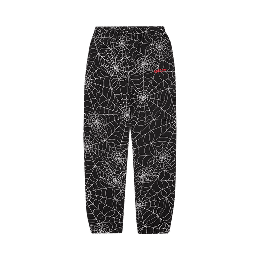 Sp5der Embroidered AOP Sweatpants (Black) - Lucid Soles