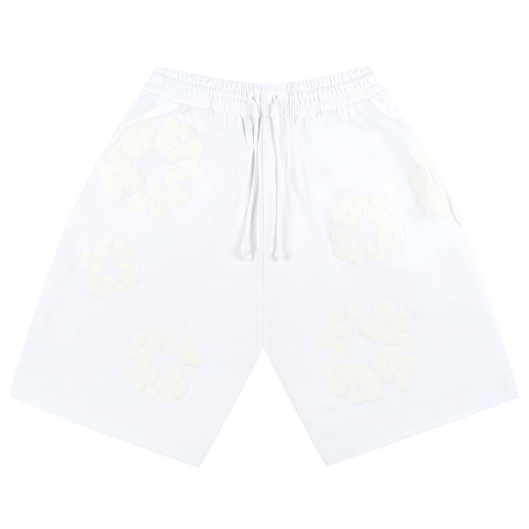 Denim Tears Mono Cotton Wreath Shorts (White) - Lucid Soles