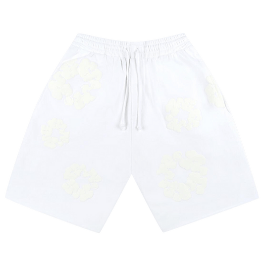 Denim Tears Mono Cotton Wreath Shorts (White) - Lucid Soles