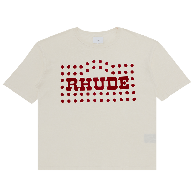 Rhude Flocked Burnout T-Shirt (White) - Lucid Soles