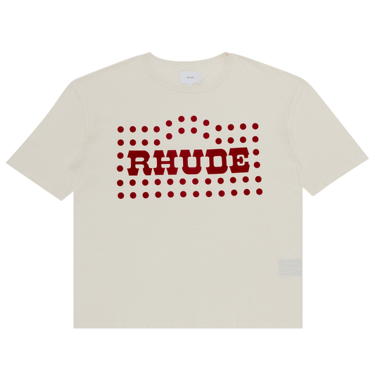 Rhude Flocked Burnout T-Shirt (White) - Lucid Soles